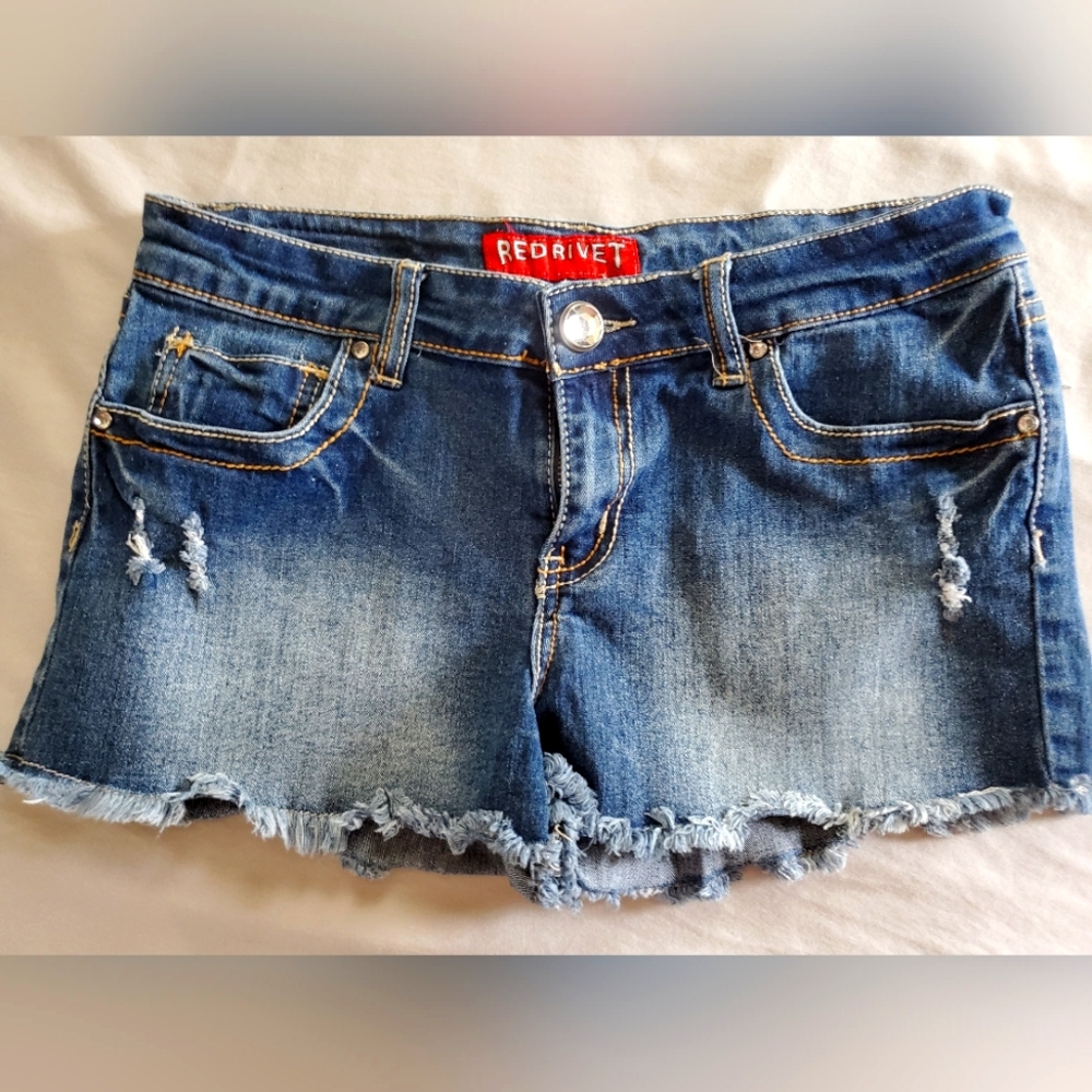 Denim short shorts